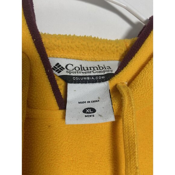 Columbia Sportswear Minnesota Golden Gophers Yellow Hoodie XL Mens Fleece Pullov - Picture 6 of 16